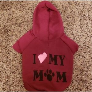 I Love Mom Burgundy Hoodie